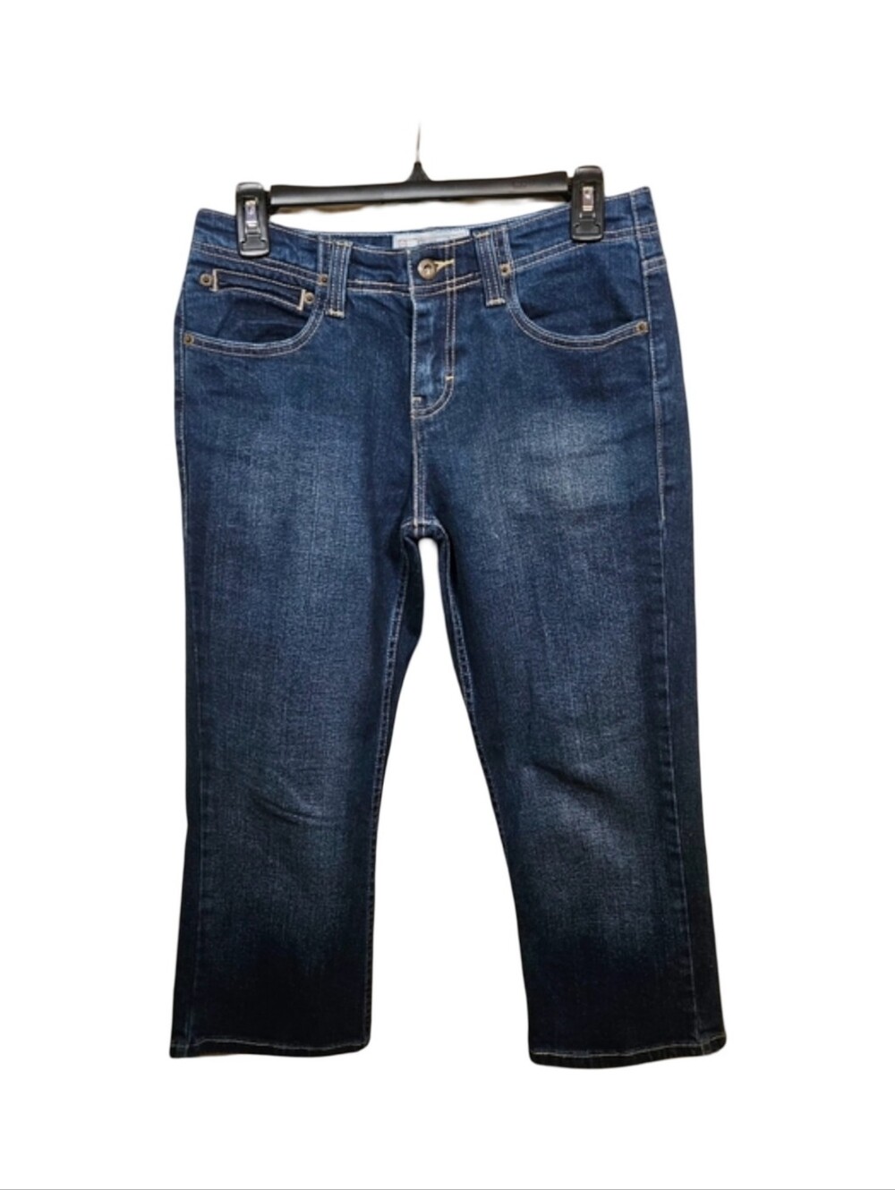 Vintage Levi Strauss Signature Stretch Capri Jeans Mid Wash Blue Y2K Size 4 / 5